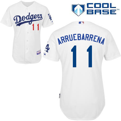 Erisbel Arruebarrena #11 Youth Baseball Jersey-L A Dodgers Authentic Home White Cool Base MLB Jersey